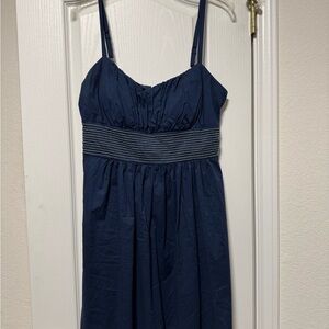 Stylish Navy Dress with Striped Detail